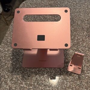 Rose Gold Adjustable Laptop and Phone Stand